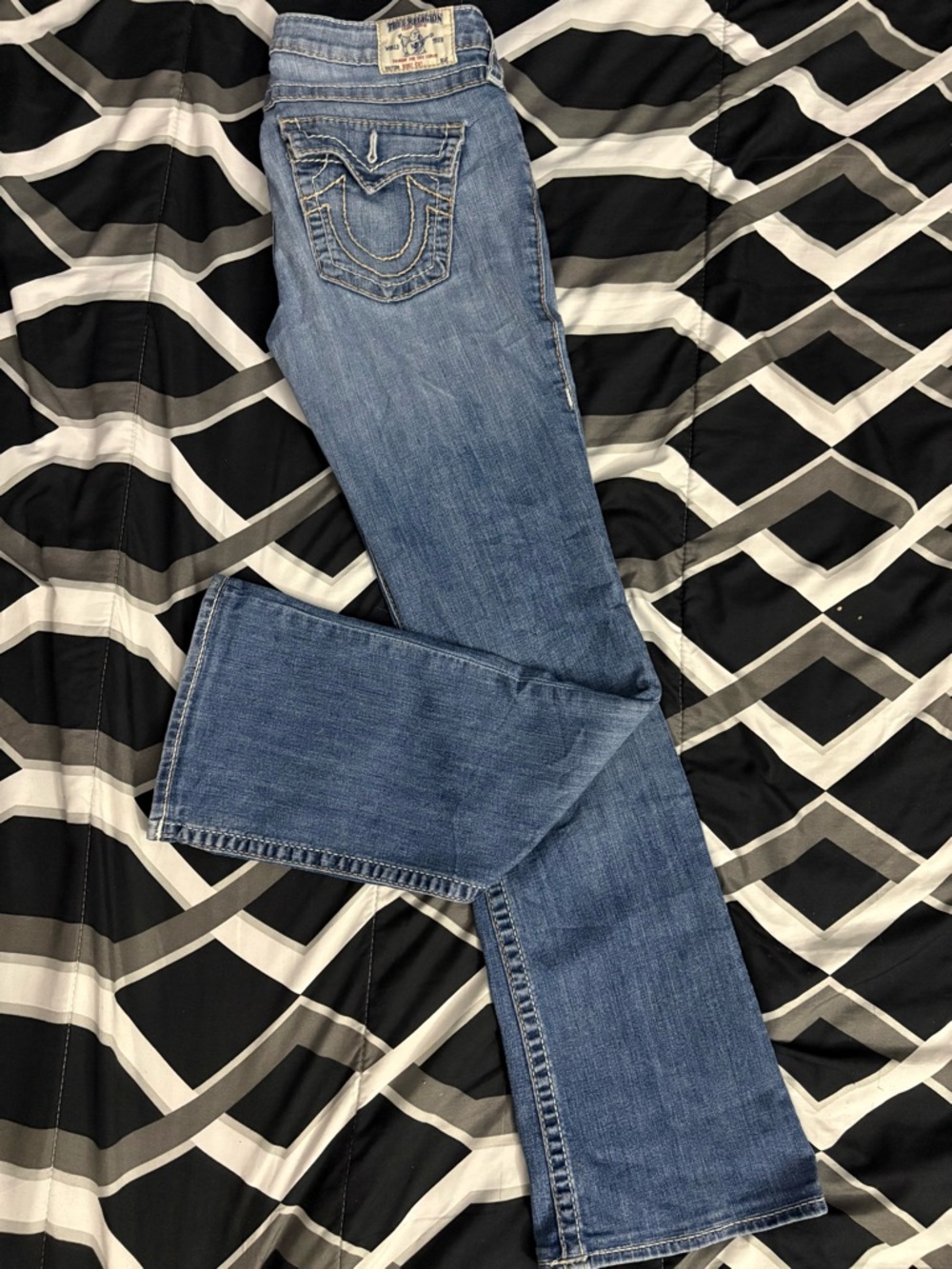True Religion Women's Boot Cut Jeans in Medium Blue Wash